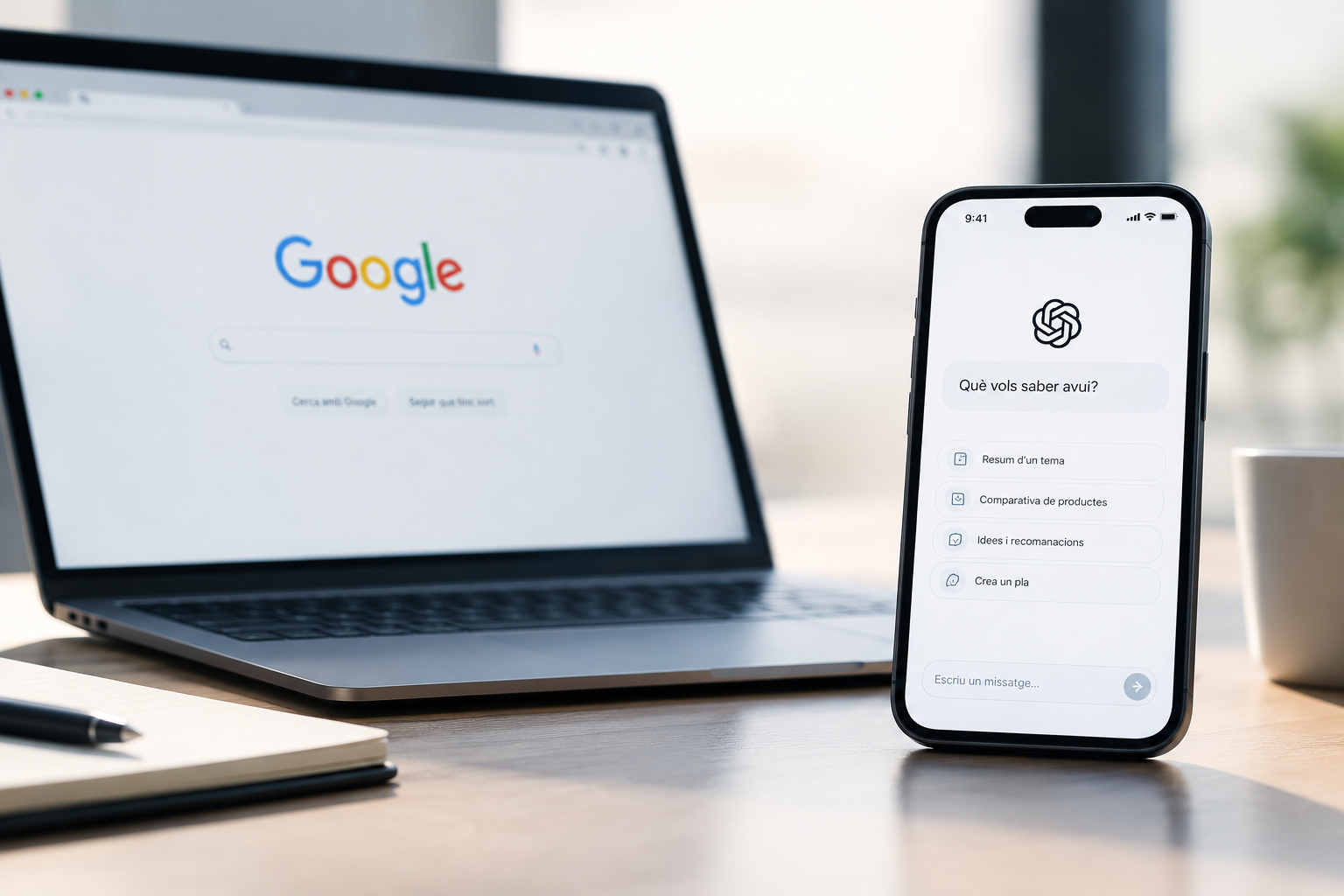 Chat GPT versus cerques a Google